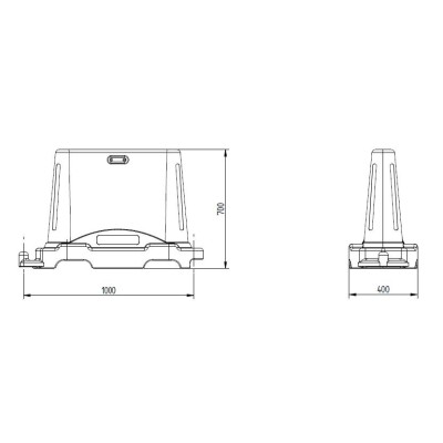 BARRIERA STRADALE TIPO SUPER IMPILABILE DI COLORE BIANCO 1000x400xh700 mm BARRIERA STRADALE TIPO SUPER IMPILABILE DI COLORE BIANCO 1000x400xh700 mm