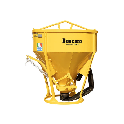 BENNA CONICA SCARICO CENTRALE CON TUBO IN GOMMA LT 1000